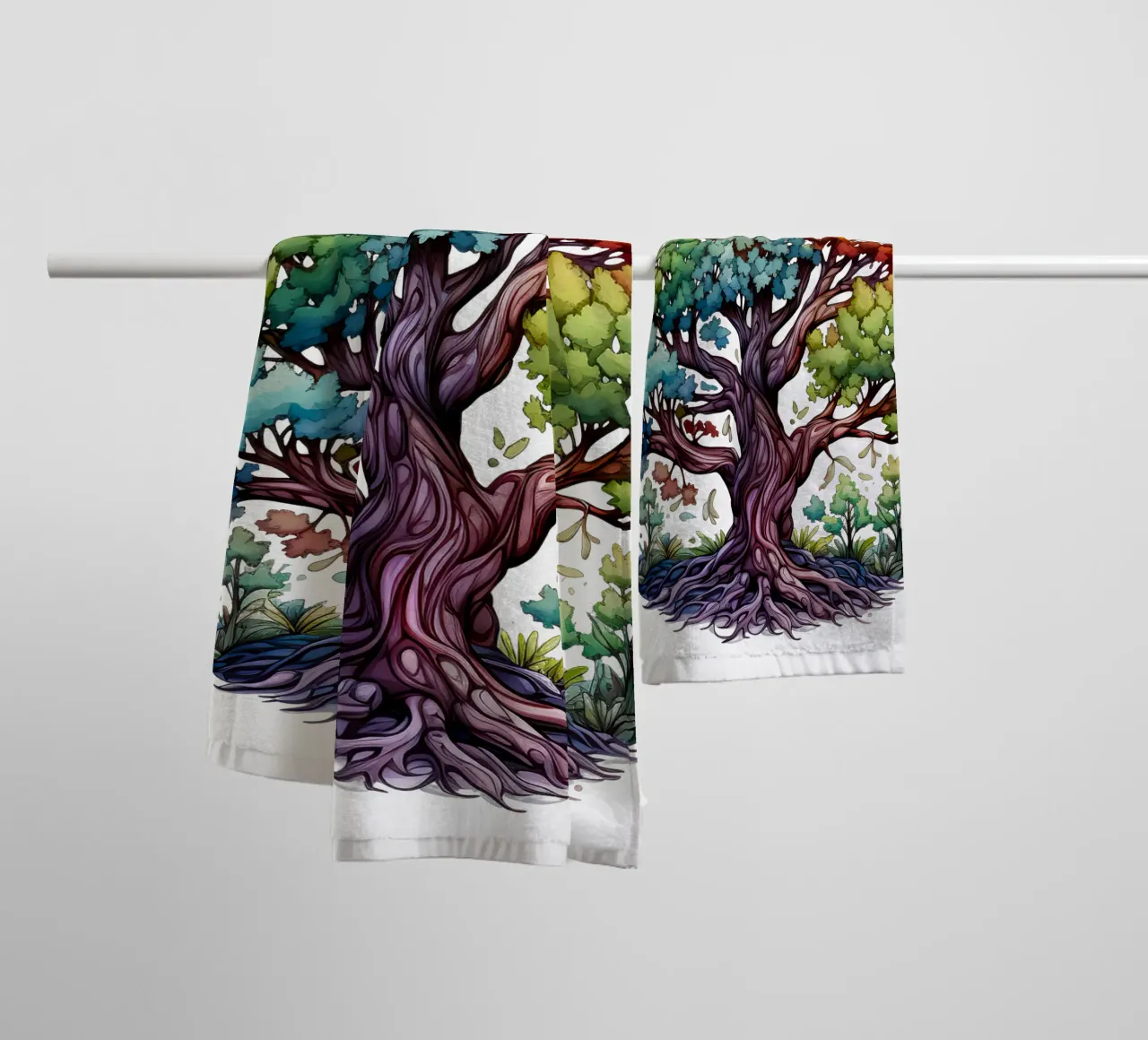 Albero della vita colorato asciugamano da bagno da Spiritual Touch