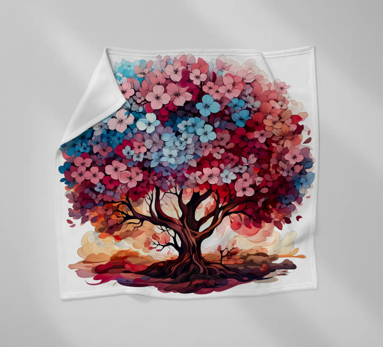 Albero della vita colorato coperta in pile da Spiritual Touch