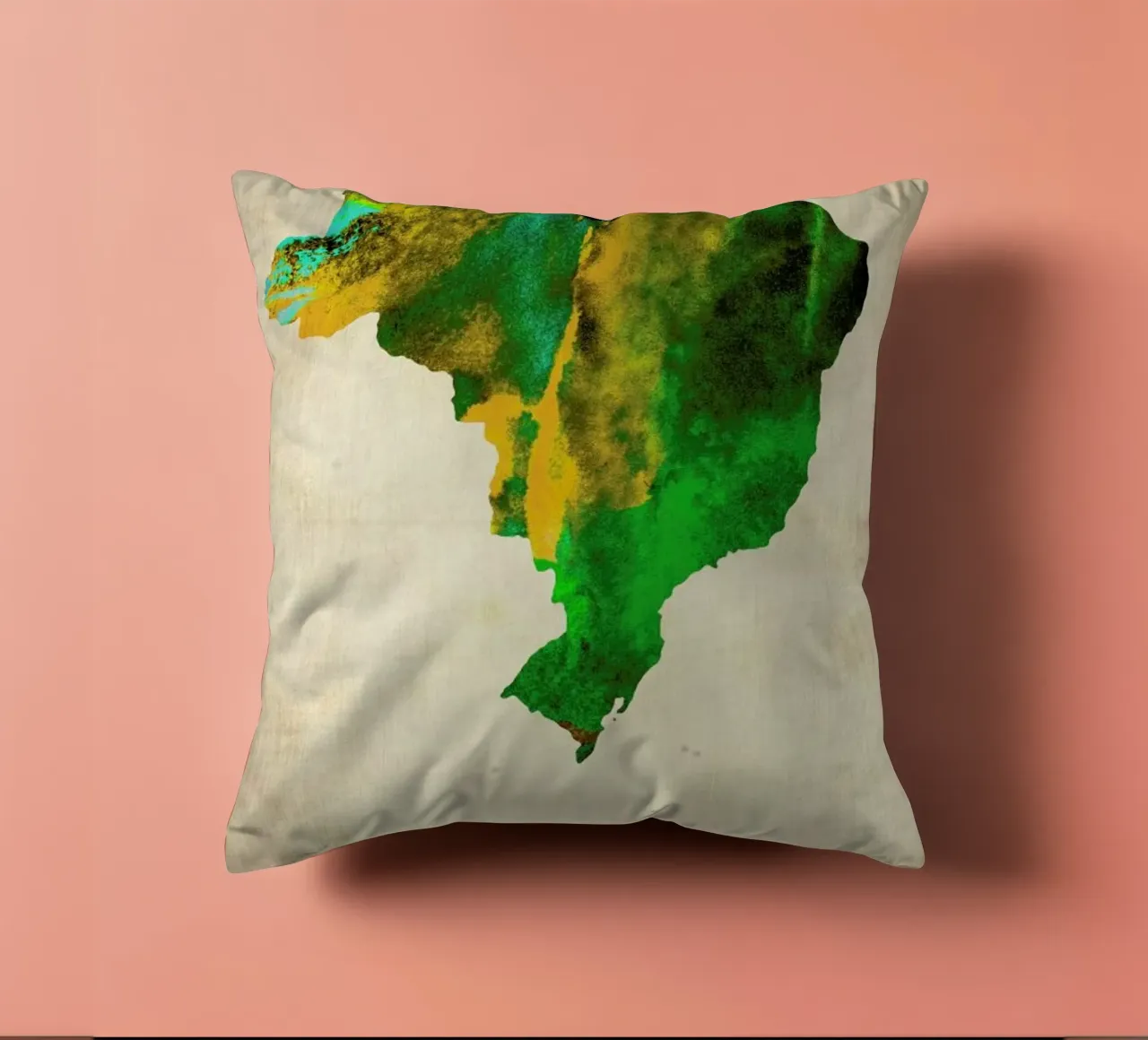 Brazil Watercolor Map cuscino da Naxart