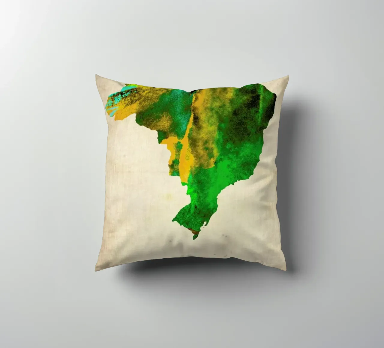 Brazil Watercolor Map cuscino da Naxart
