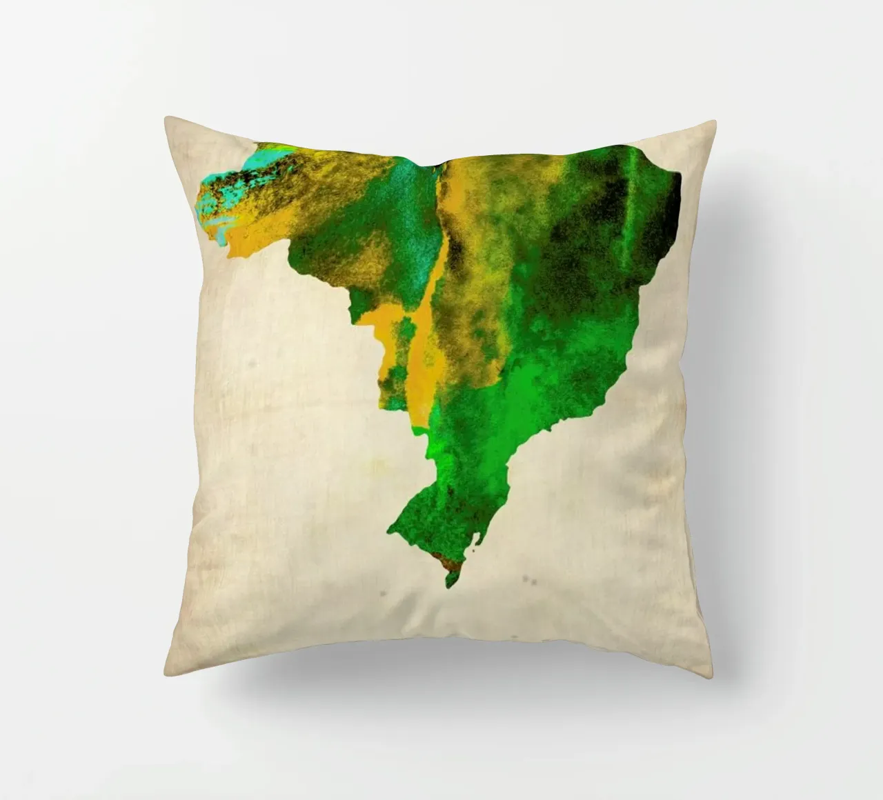 Brazil Watercolor Map cuscino da Naxart