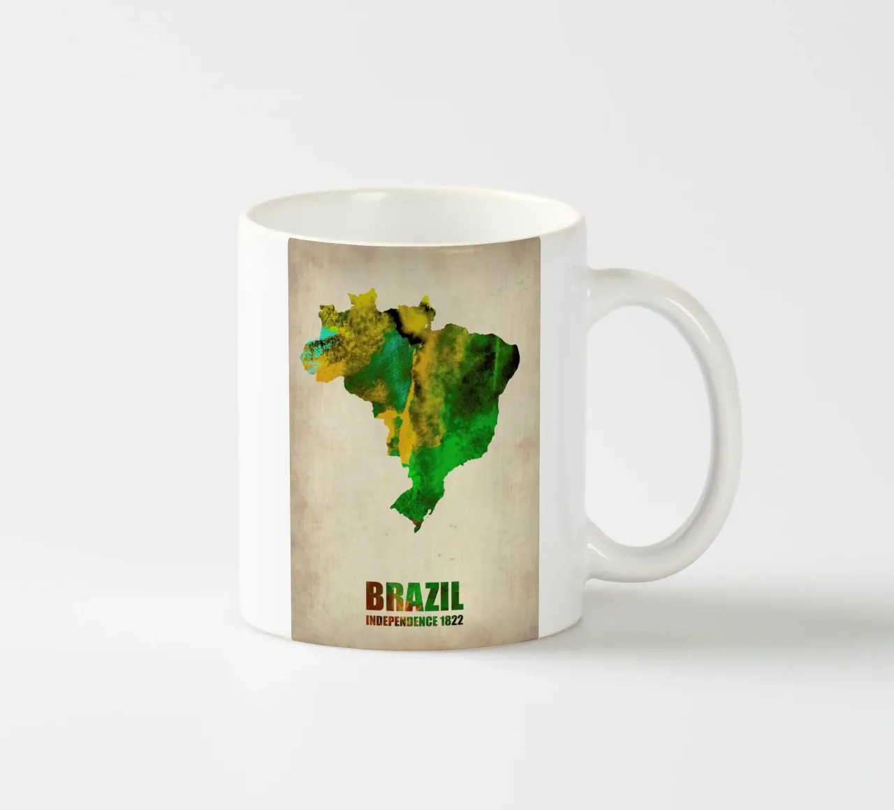Brazil Watercolor Map tazza in ceramica da Naxart