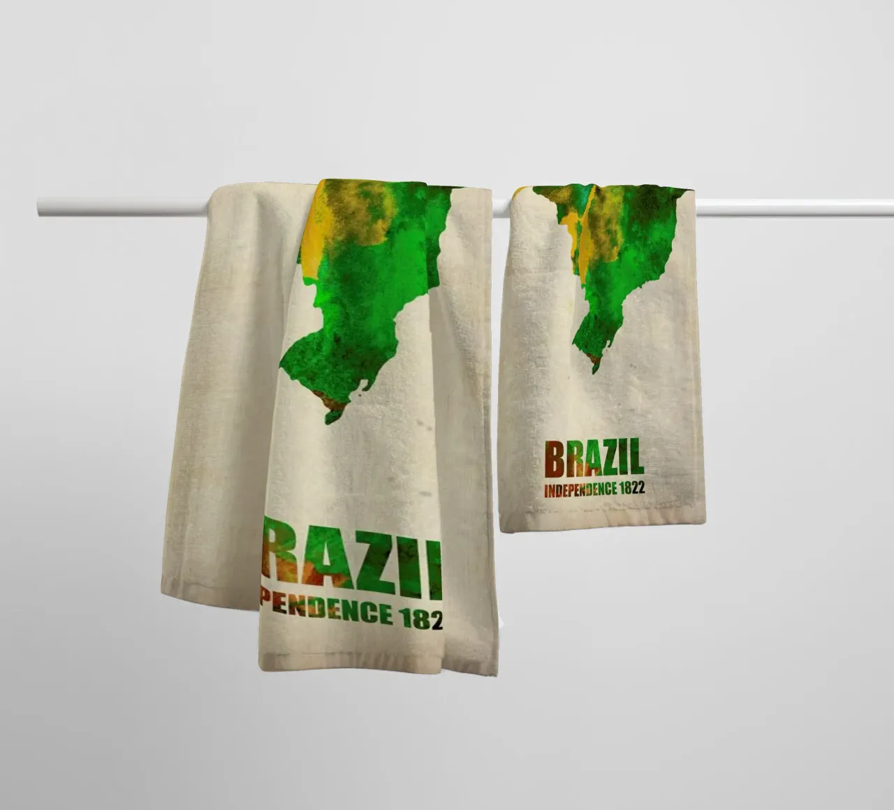 Brazil Watercolor Map asciugamano da bagno da Naxart