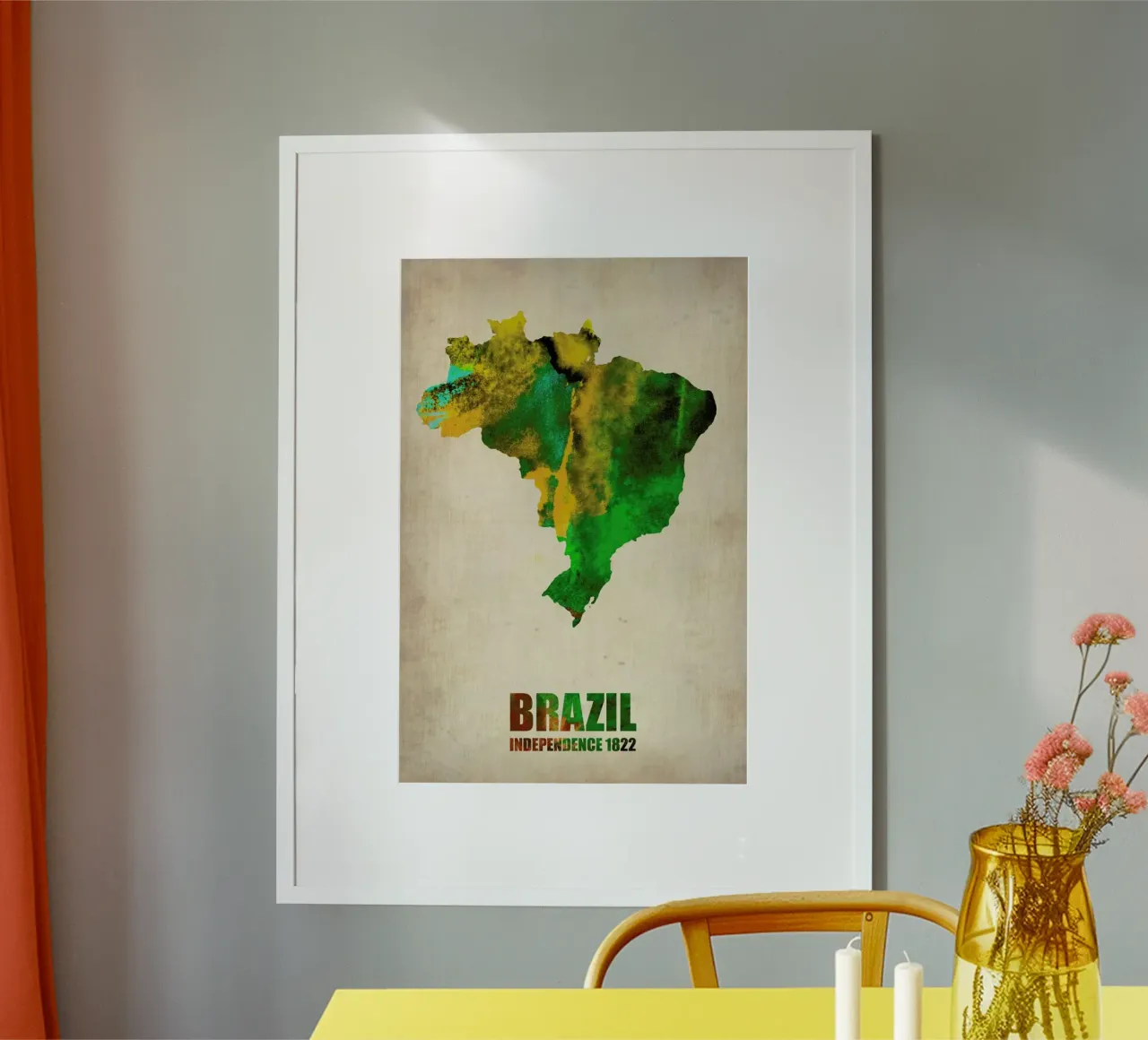 Brazil Watercolor Map carta hahnemühle da Naxart