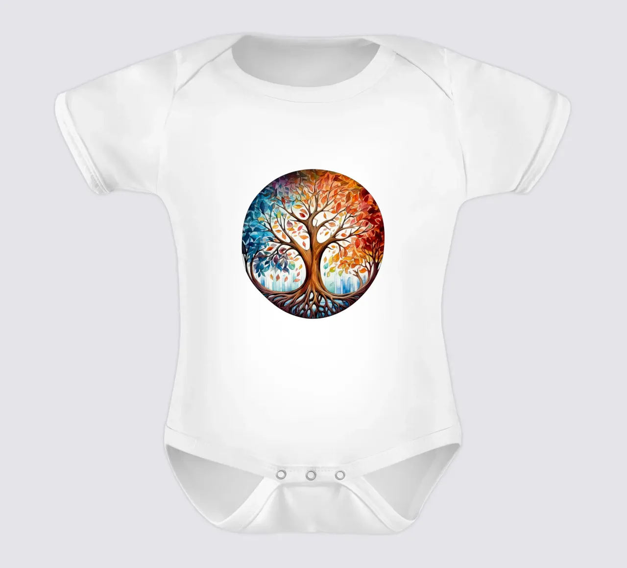 Albero della vita colorato body neonato maniche corte da Spiritual Touch