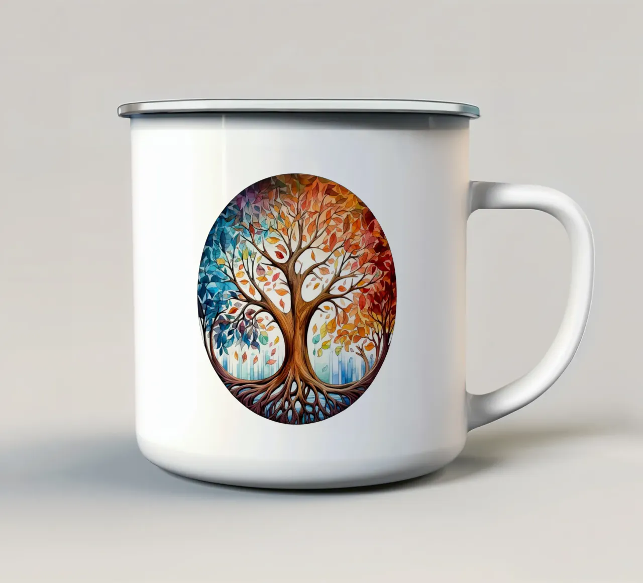 Albero della vita colorato tazza in smalto da Spiritual Touch