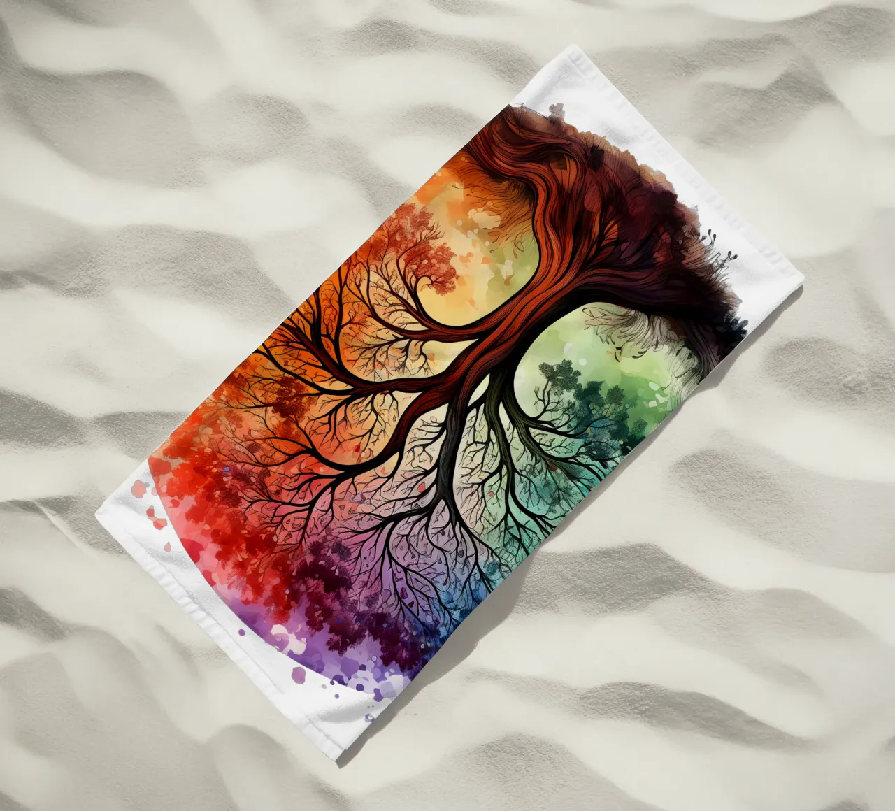 Albero della vita colorato telo mare da Spiritual Touch