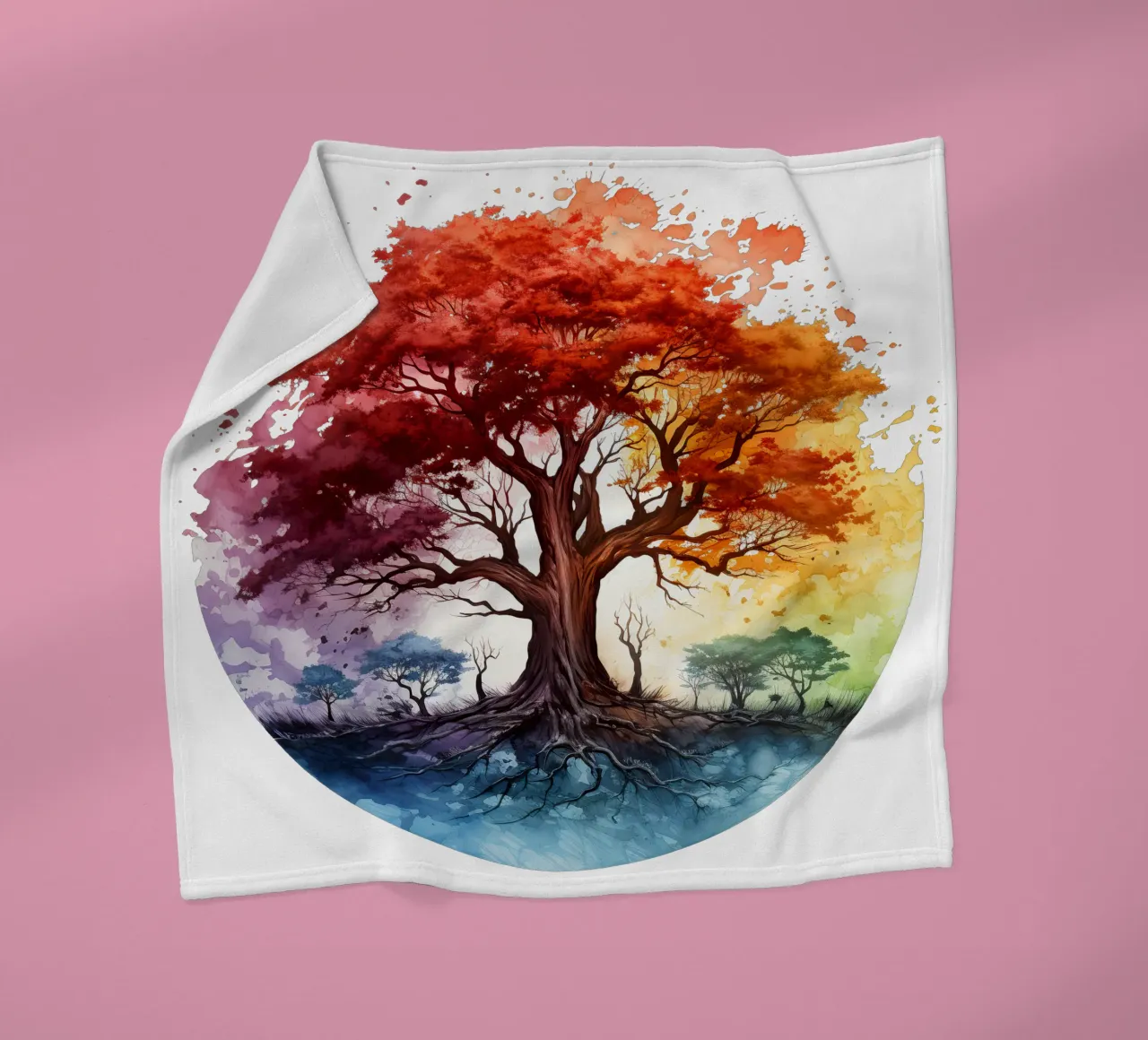 Albero della vita colorato coperta in pile da Spiritual Touch