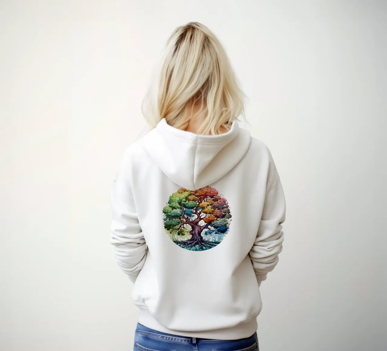 Albero della vita colorato felpa con cappuccio da Spiritual Touch