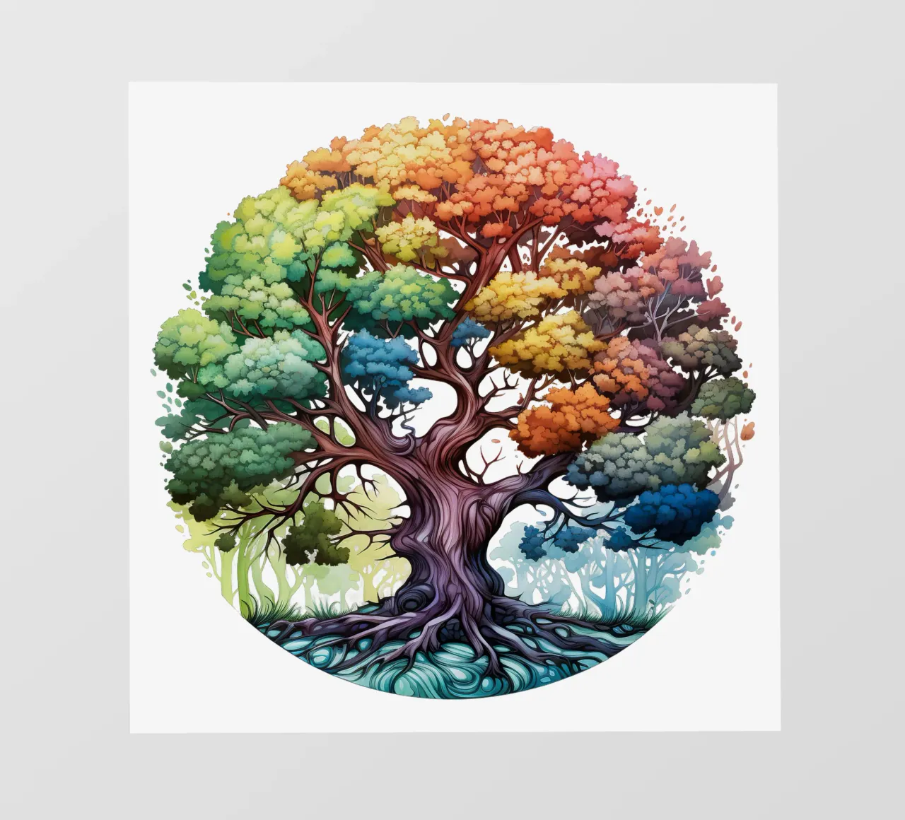 Albero della vita colorato pellicola backlit da Spiritual Touch
