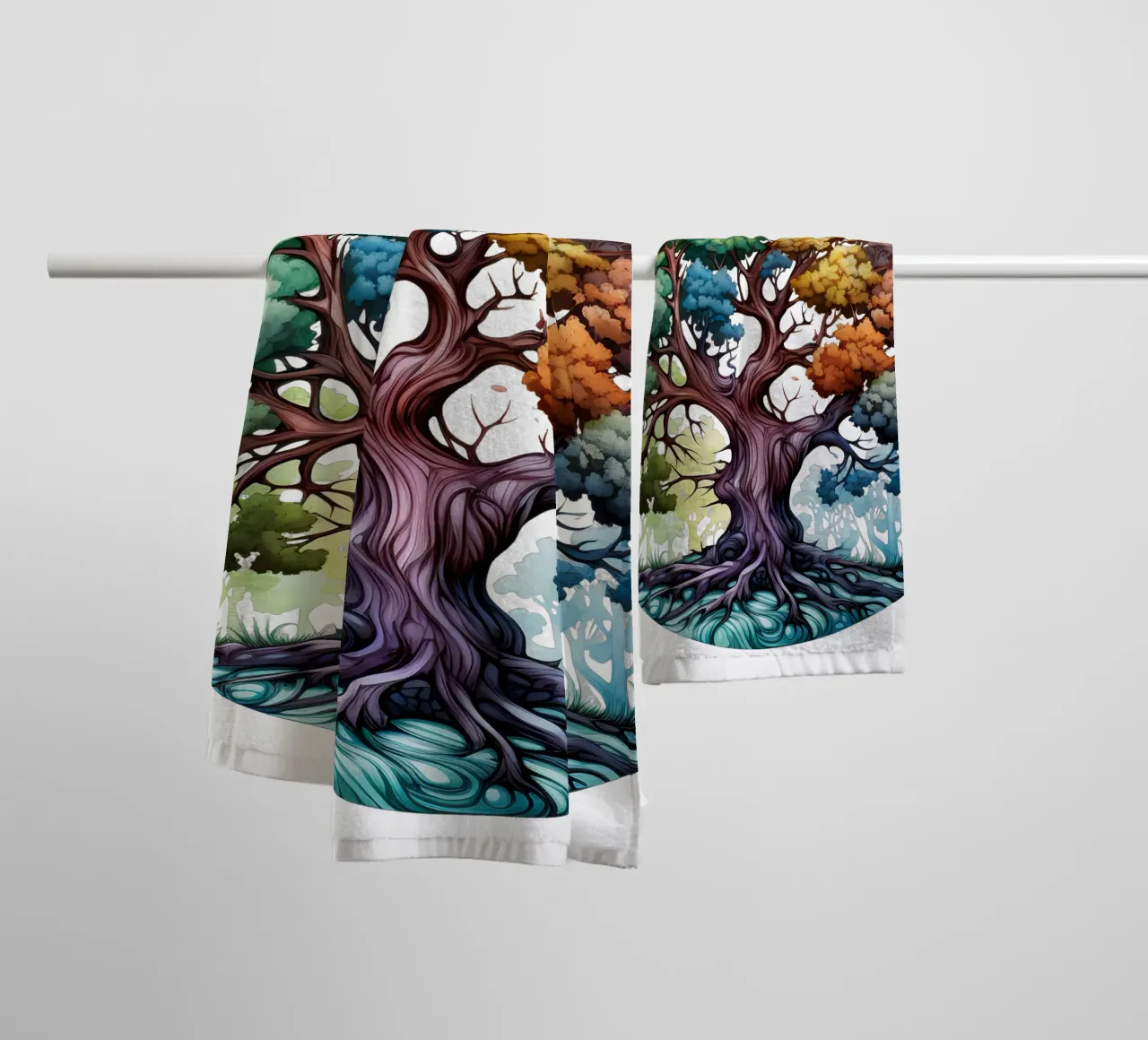 Albero della vita colorato asciugamano da bagno da Spiritual Touch