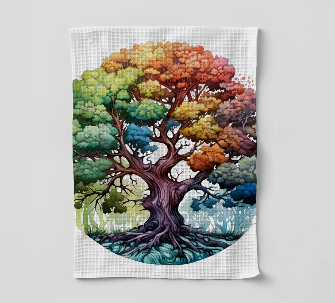 Albero della vita colorato canovaccio da cucina da Spiritual Touch