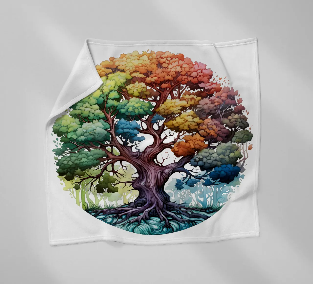 Albero della vita colorato coperta in pile da Spiritual Touch