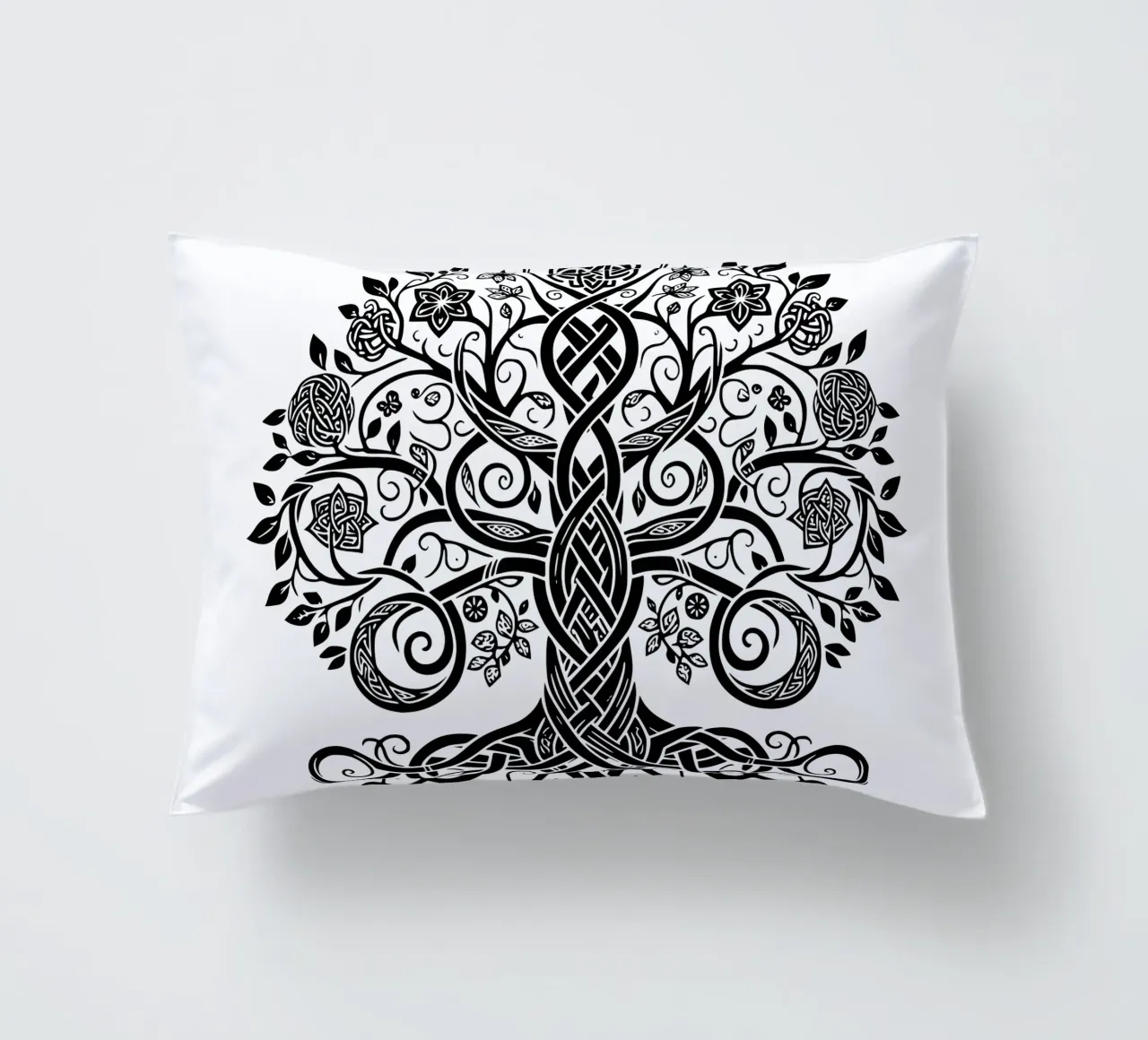 Albero della vita in bianco e nero cuscino da Spiritual Touch
