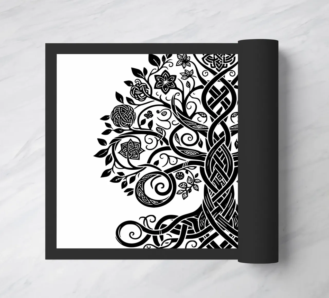 Albero della vita in bianco e nero zerbino da Spiritual Touch