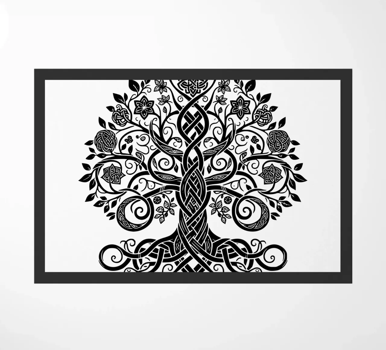 Albero della vita in bianco e nero zerbino da Spiritual Touch