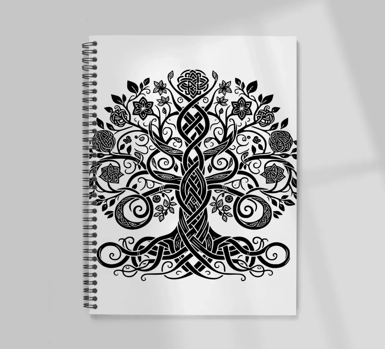 Black & White Tree of Life spiral notebook by Spiritual Touch