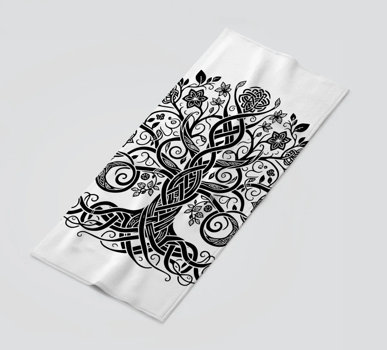 Albero della vita in bianco e nero telo mare da Spiritual Touch