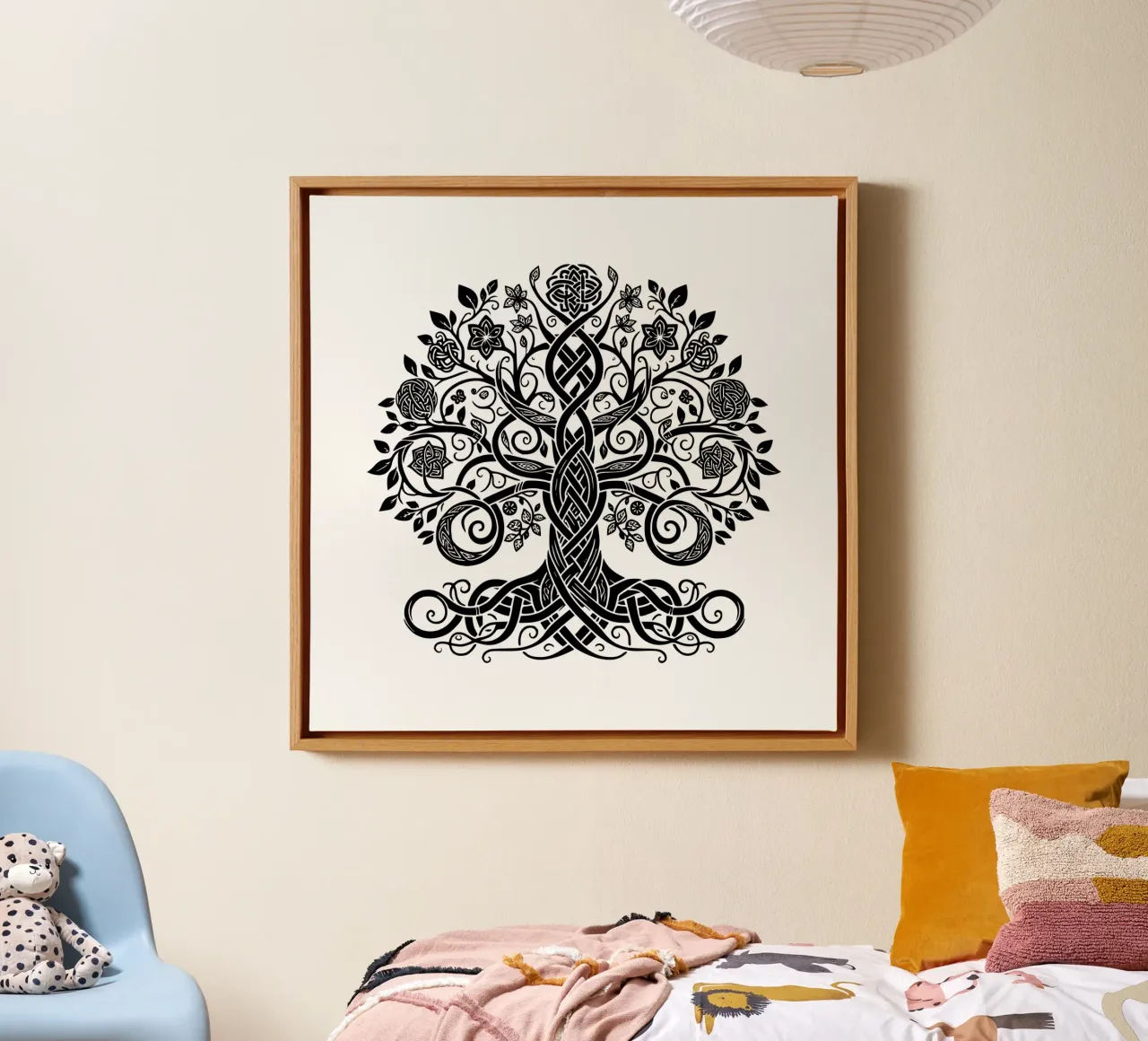 Albero della vita in bianco e nero tela con Cornice a cassetta da Spiritual Touch