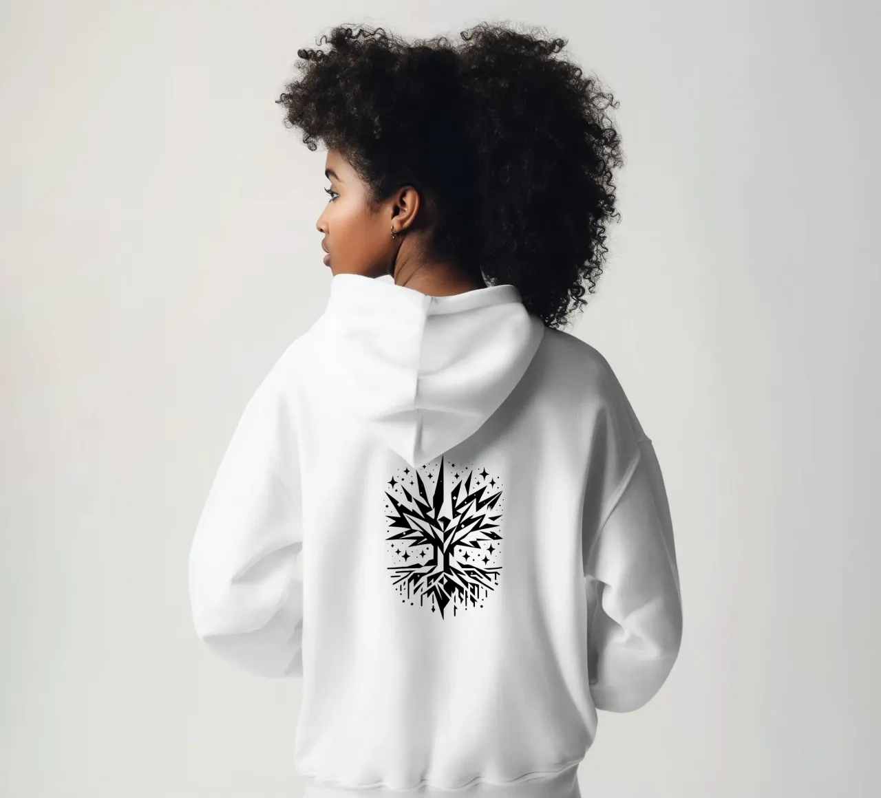 Albero della vita in bianco e nero felpa con cappuccio da Spiritual Touch