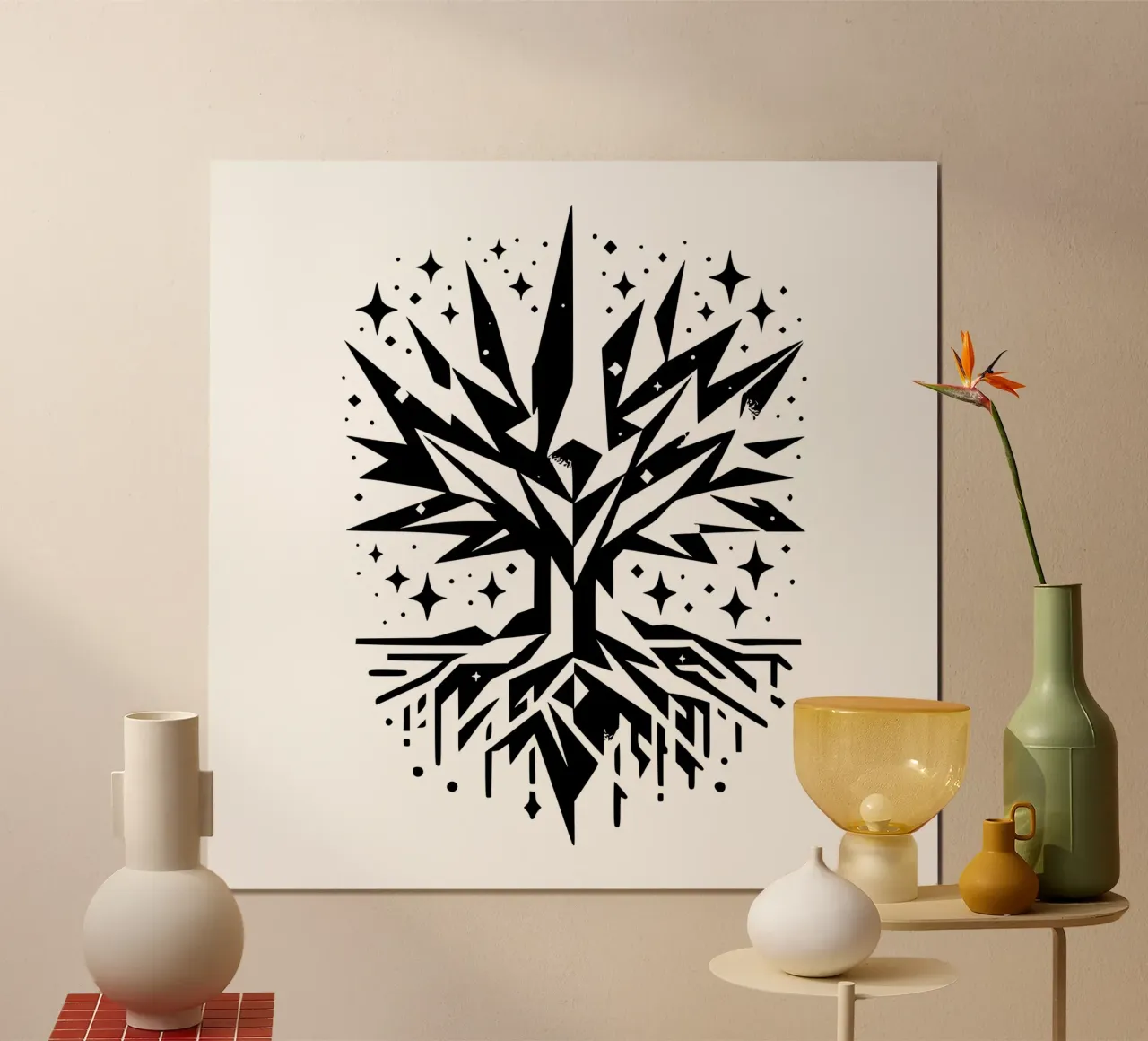 Albero della vita in bianco e nero poster da Spiritual Touch