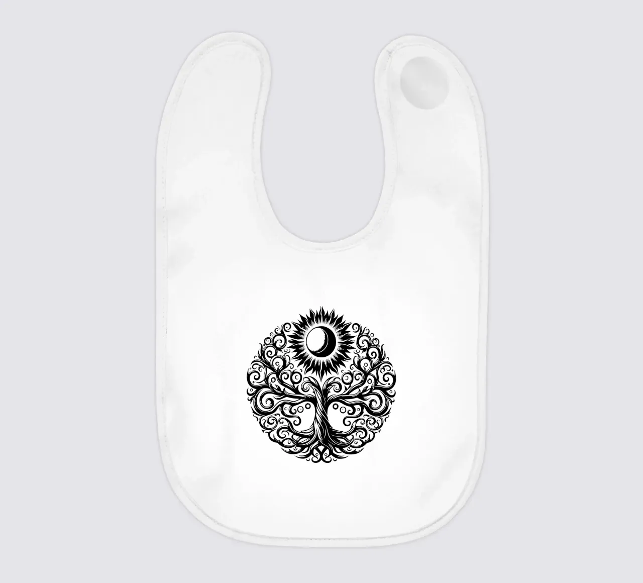 Albero della vita in bianco e nero bavaglino da Spiritual Touch