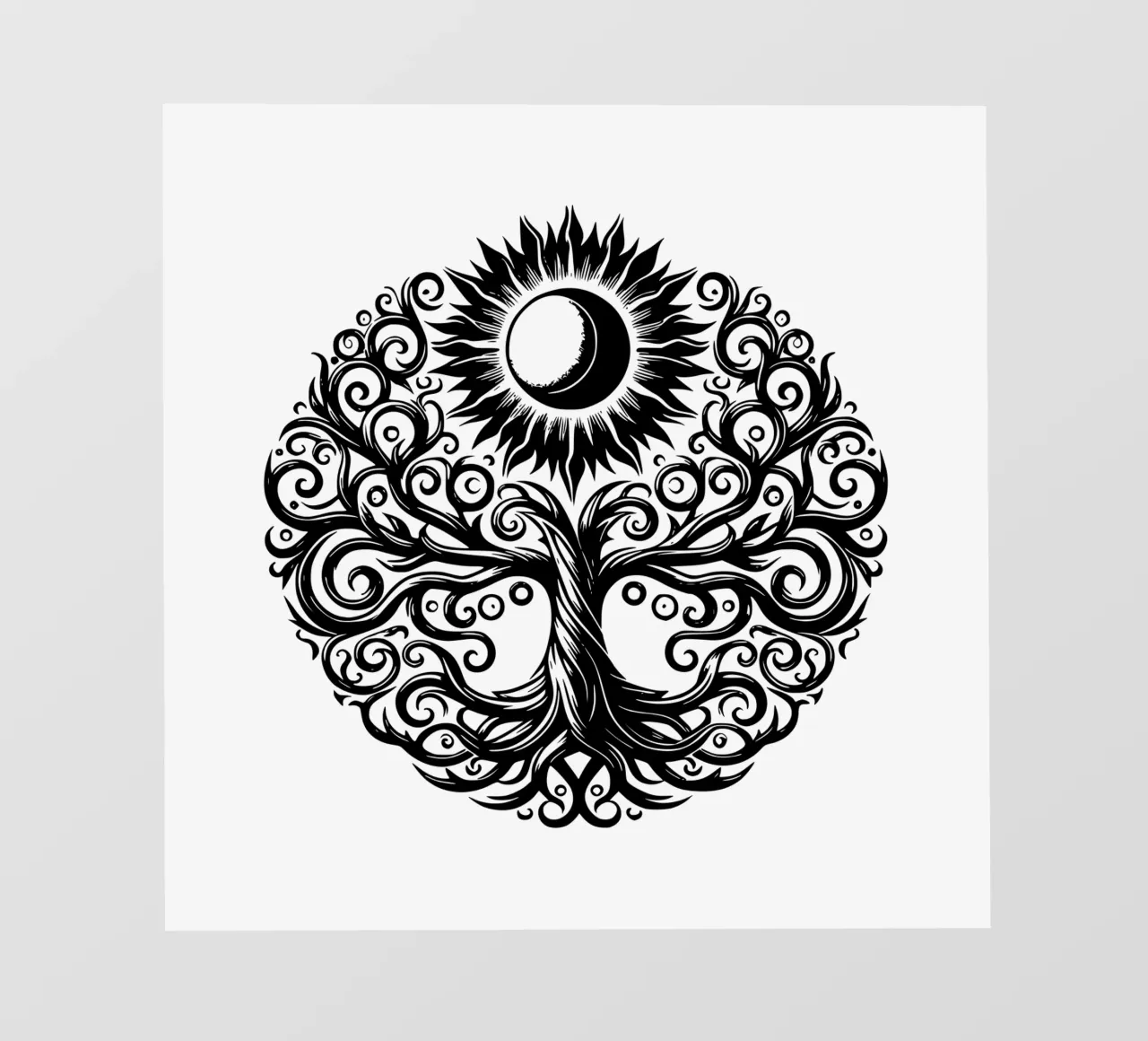 Albero della vita in bianco e nero telo in pvc da Spiritual Touch