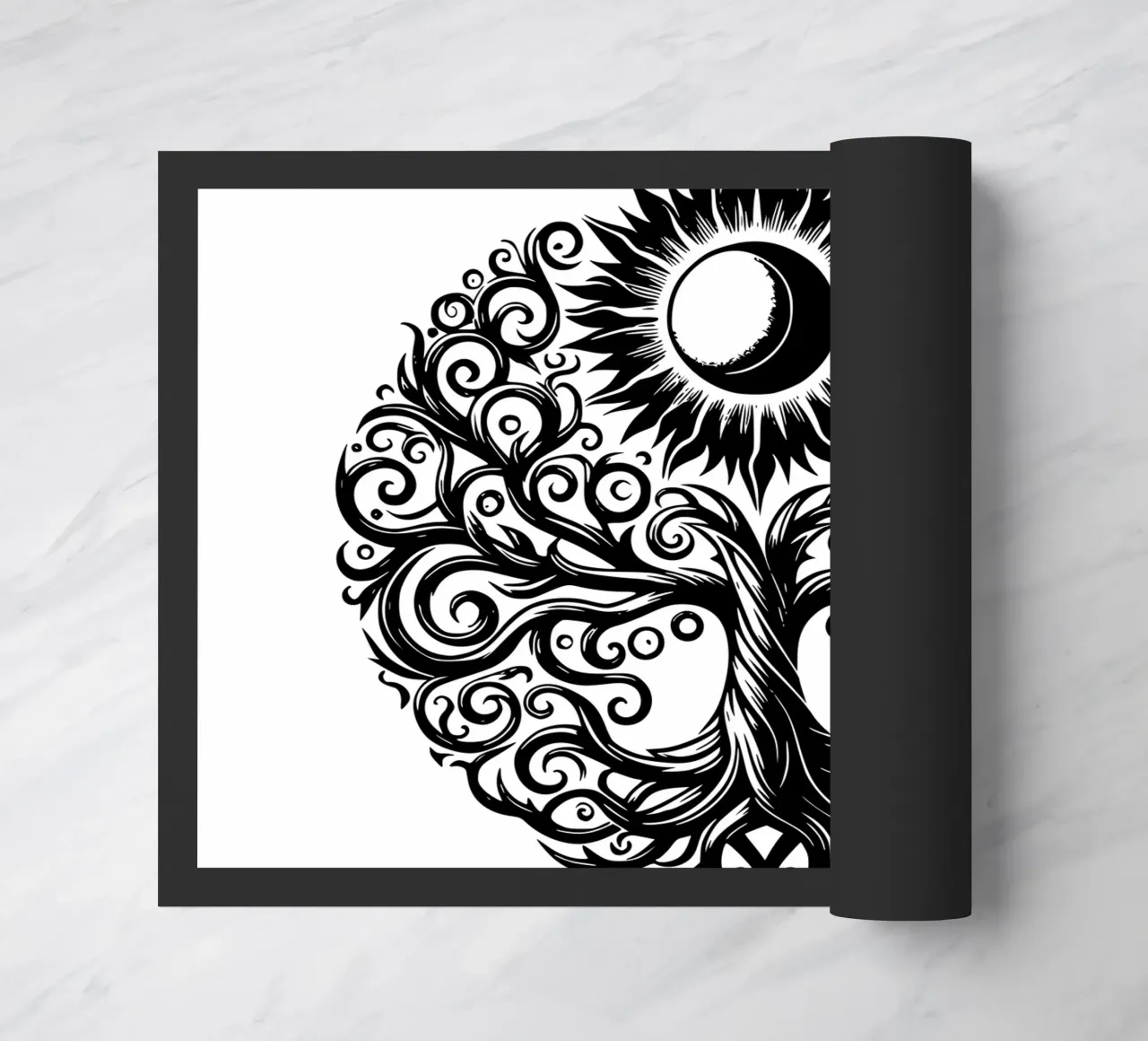 Albero della vita in bianco e nero zerbino da Spiritual Touch
