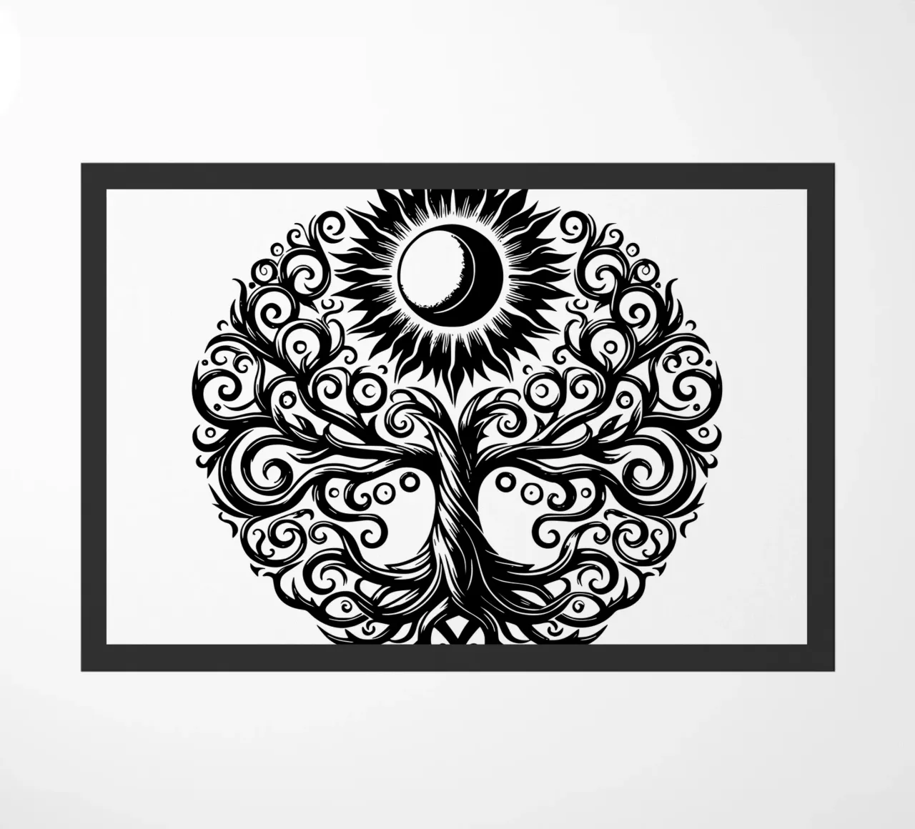 Albero della vita in bianco e nero zerbino da Spiritual Touch