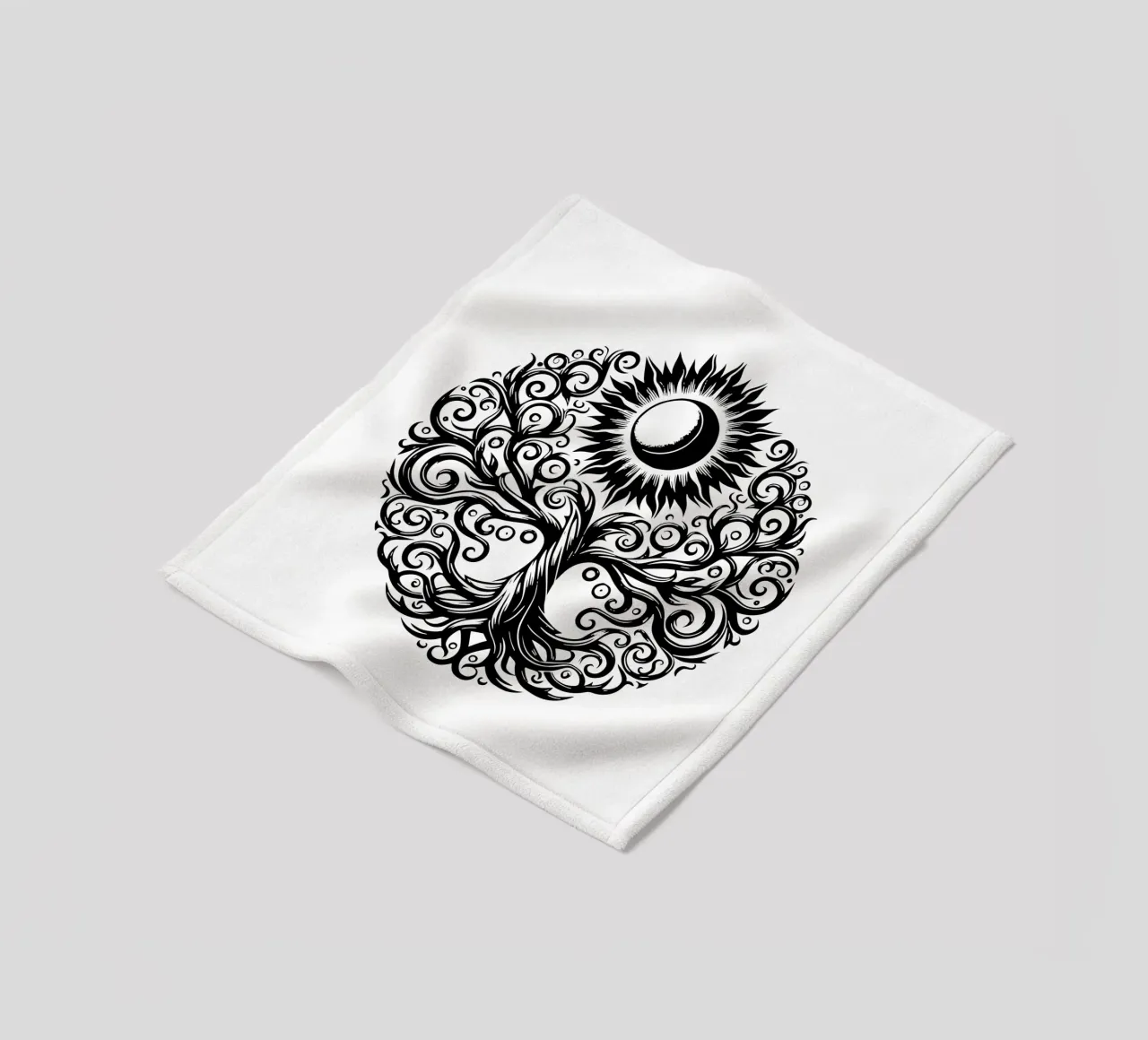 Albero della vita in bianco e nero coperta in pile da Spiritual Touch