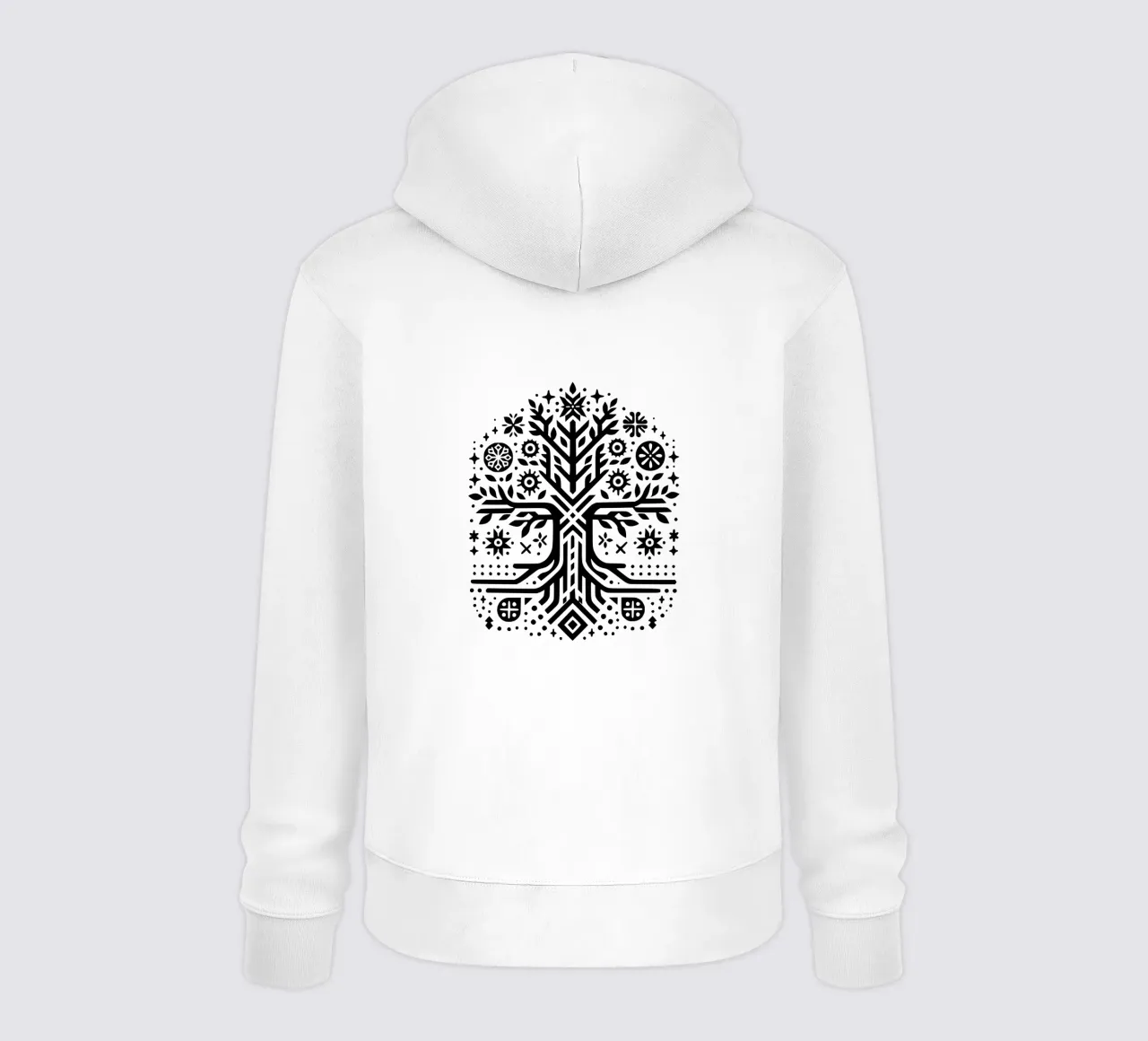 Albero della vita in bianco e nero felpa con cappuccio da Spiritual Touch