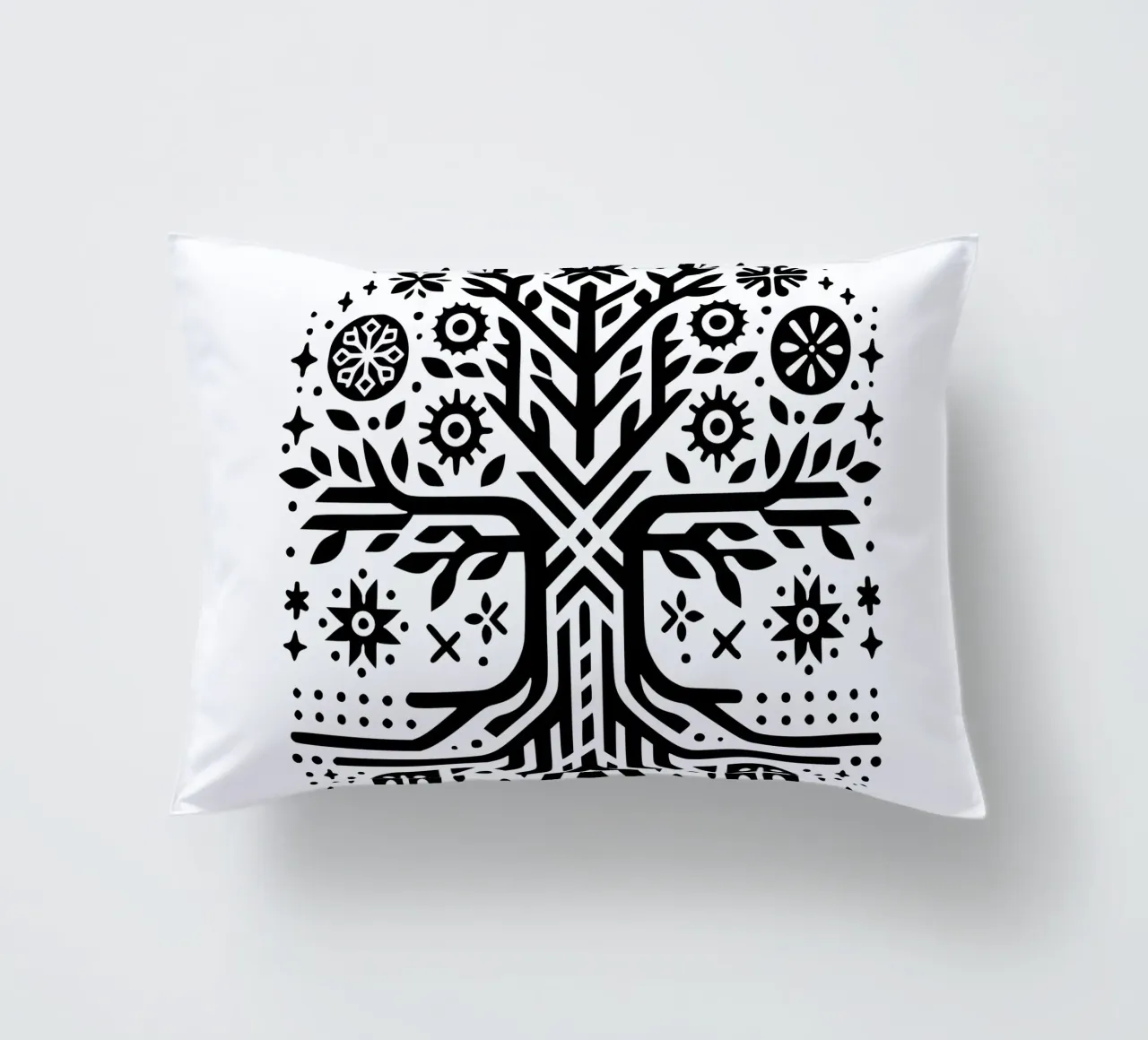Albero della vita in bianco e nero cuscino da Spiritual Touch