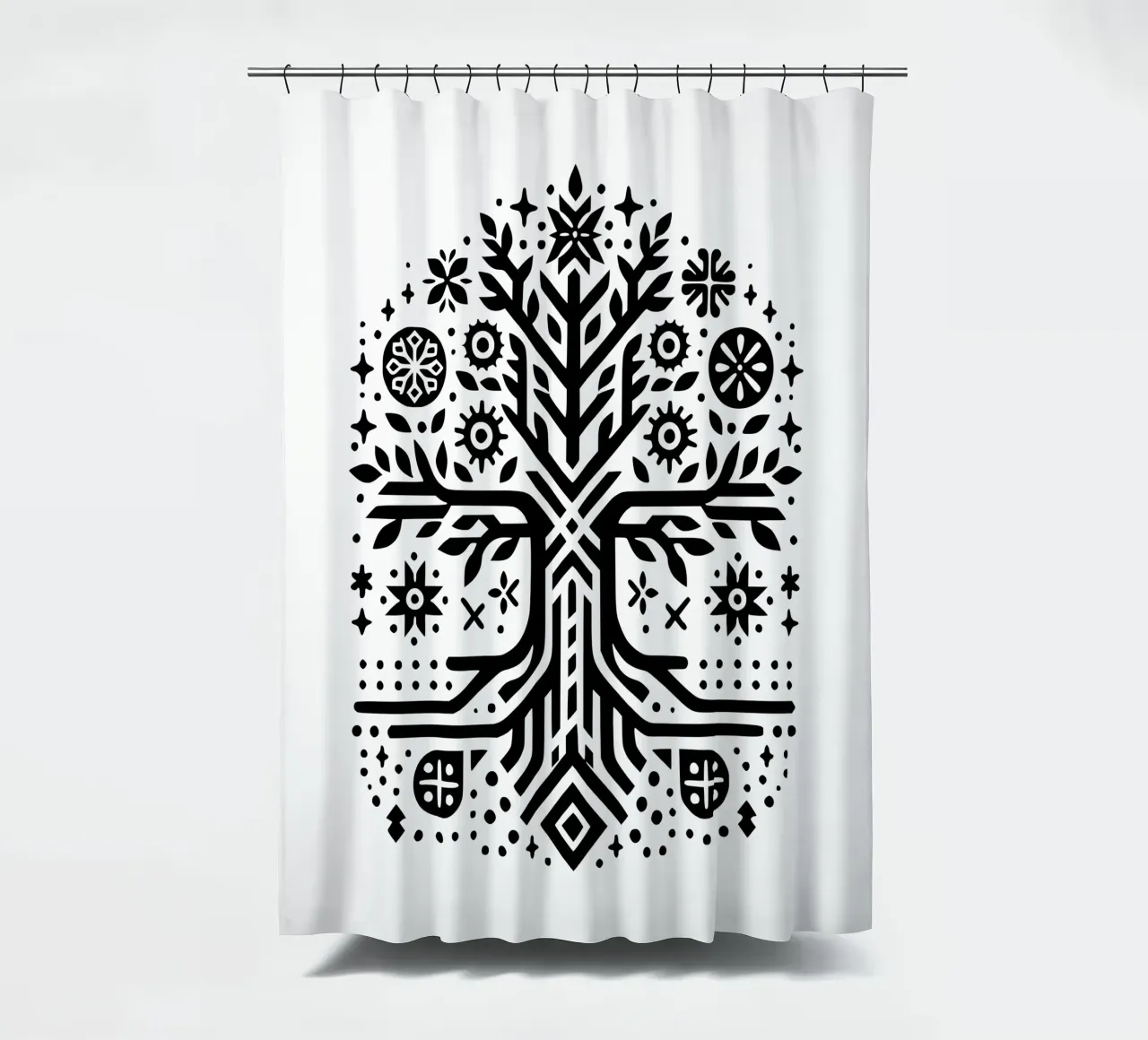 Albero della vita in bianco e nero tenda da doccia da Spiritual Touch