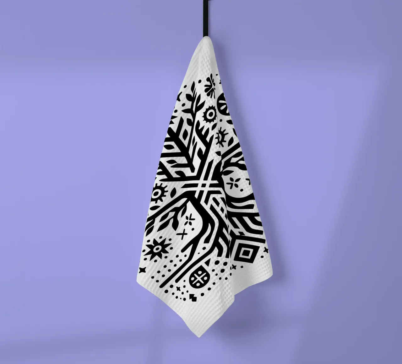 Albero della vita in bianco e nero canovaccio da cucina da Spiritual Touch