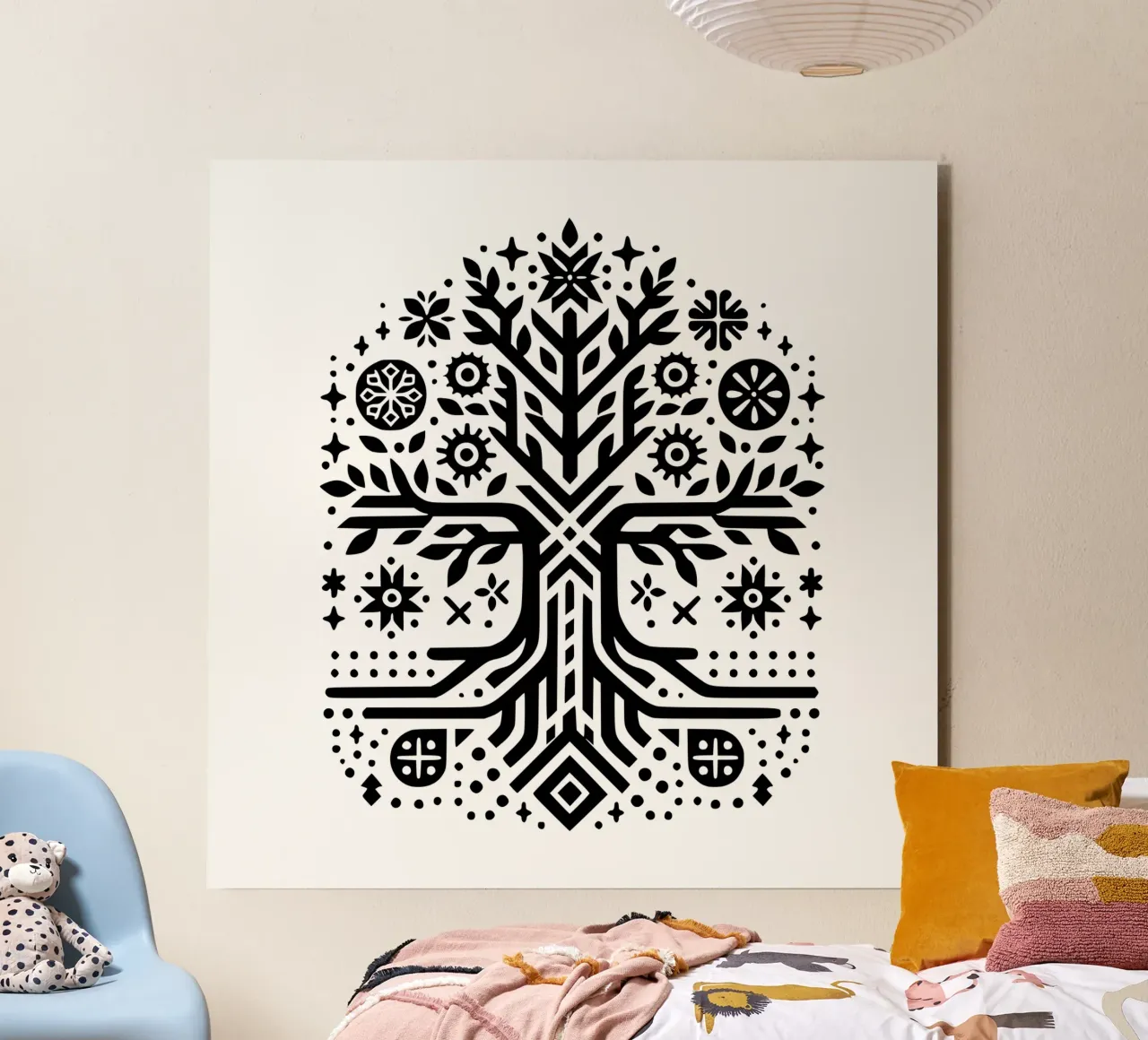 Albero della vita in bianco e nero alluminio dibond da Spiritual Touch