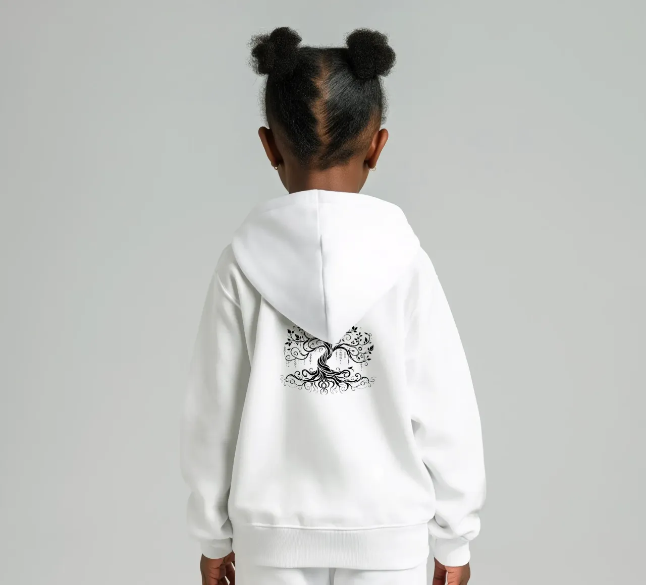 Albero della vita in bianco e nero felpa bambino con cappuccio da Spiritual Touch