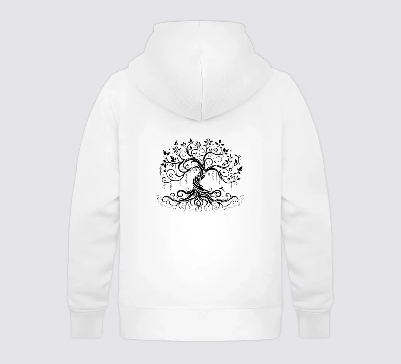 Albero della vita in bianco e nero felpa bambino con cappuccio da Spiritual Touch