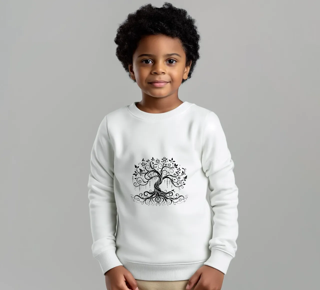 Albero della vita in bianco e nero felpa bambino da Spiritual Touch