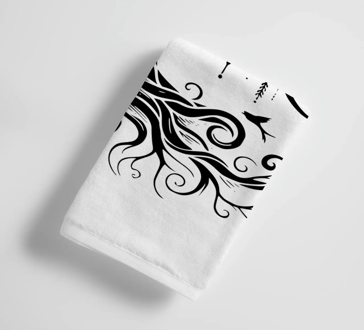 Albero della vita in bianco e nero asciugamano da bagno da Spiritual Touch
