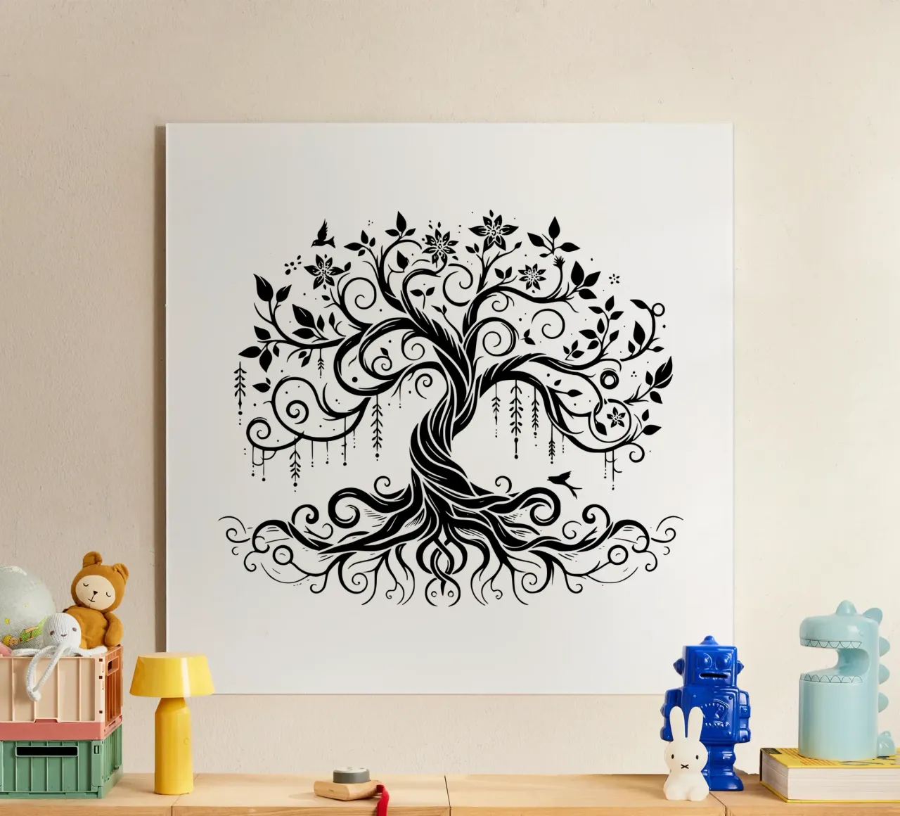 Albero della vita in bianco e nero plexiglass da Spiritual Touch