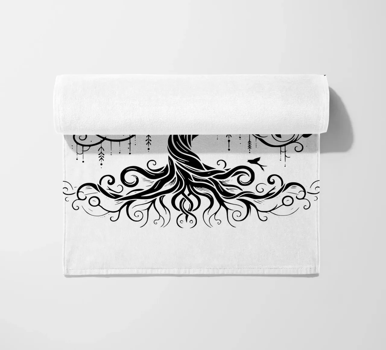 Albero della vita in bianco e nero telo mare da Spiritual Touch