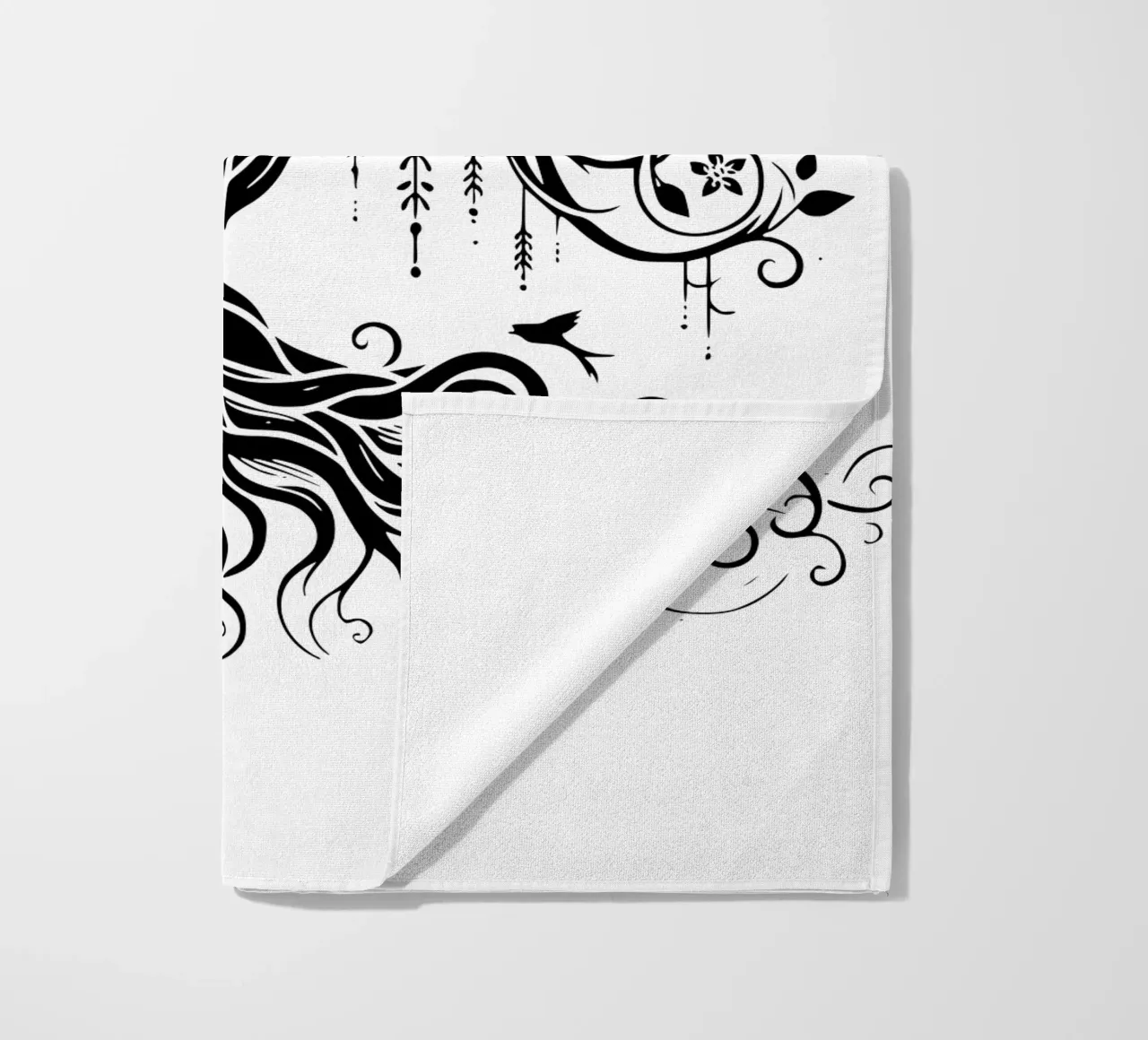 Albero della vita in bianco e nero telo mare da Spiritual Touch