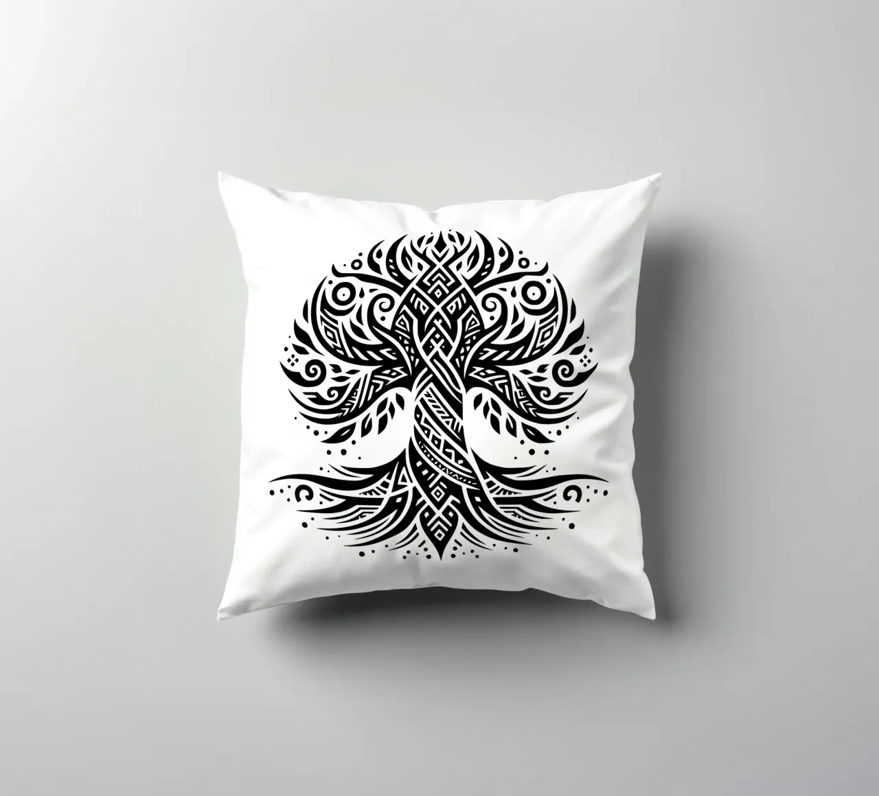 Albero della vita in bianco e nero cuscino da Spiritual Touch