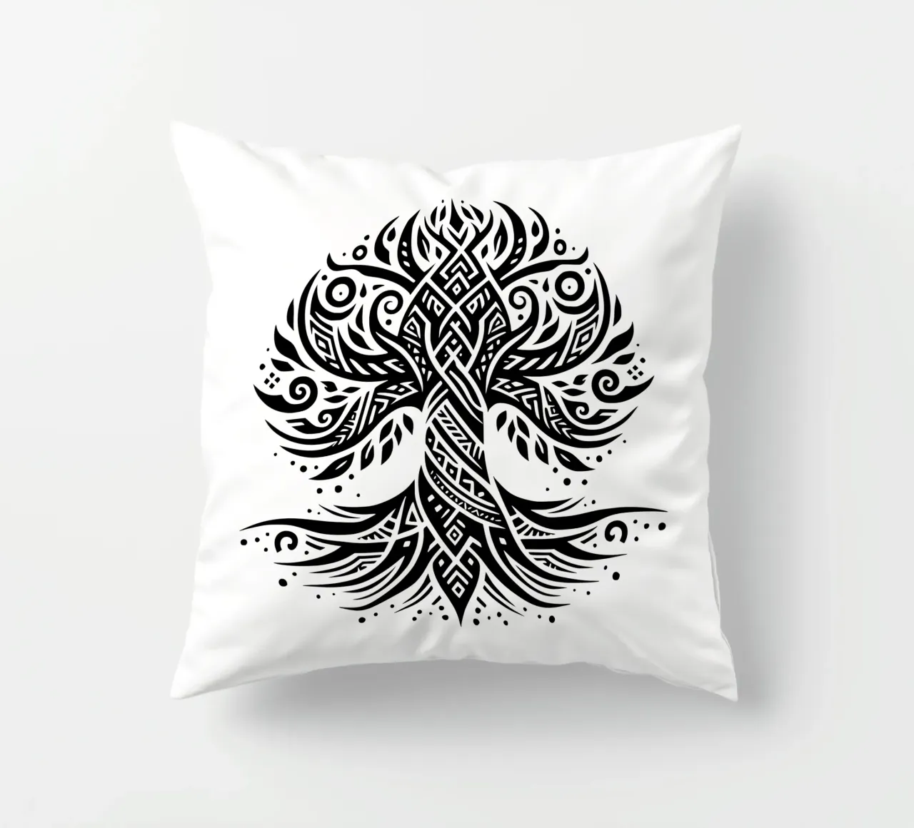Albero della vita in bianco e nero cuscino da Spiritual Touch