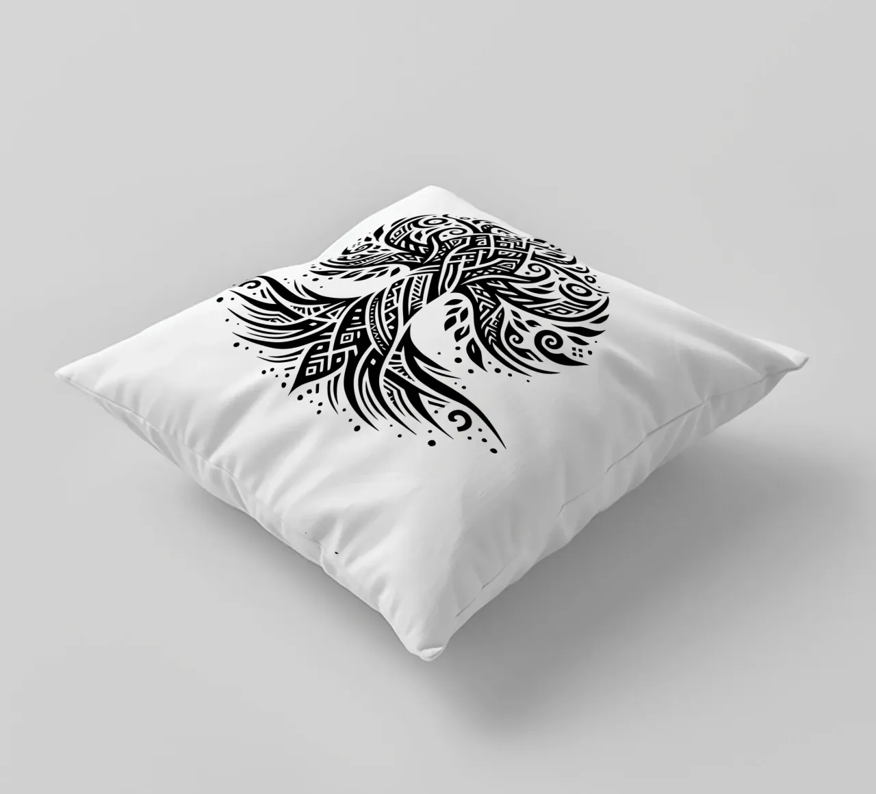 Albero della vita in bianco e nero cuscino da Spiritual Touch