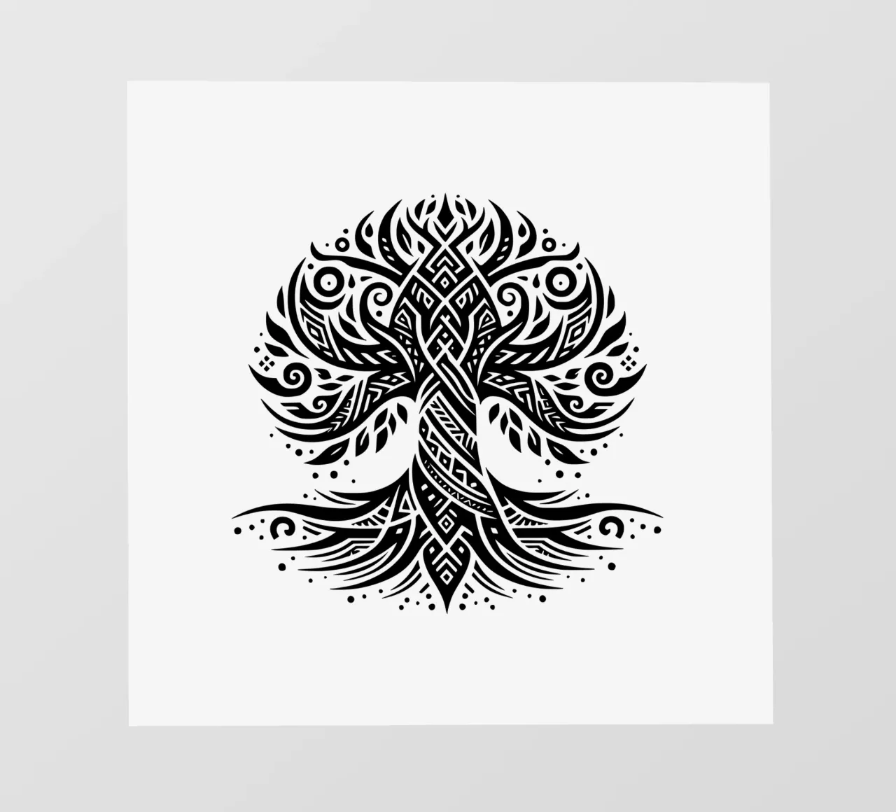 Albero della vita in bianco e nero telo in pvc da Spiritual Touch