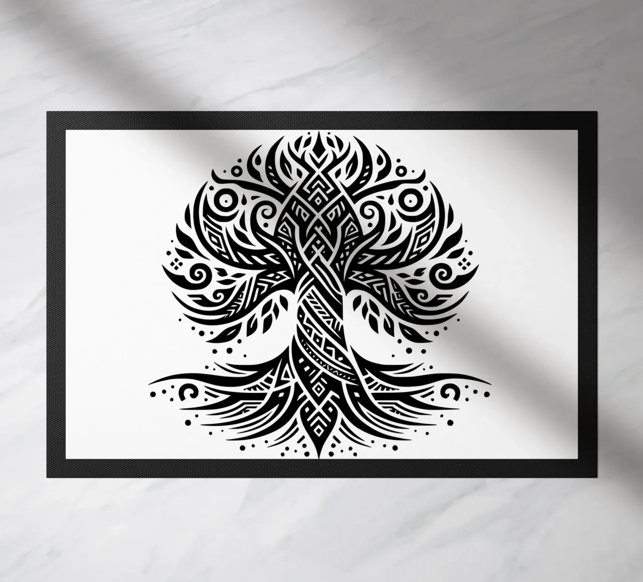 Albero della vita in bianco e nero zerbino da Spiritual Touch