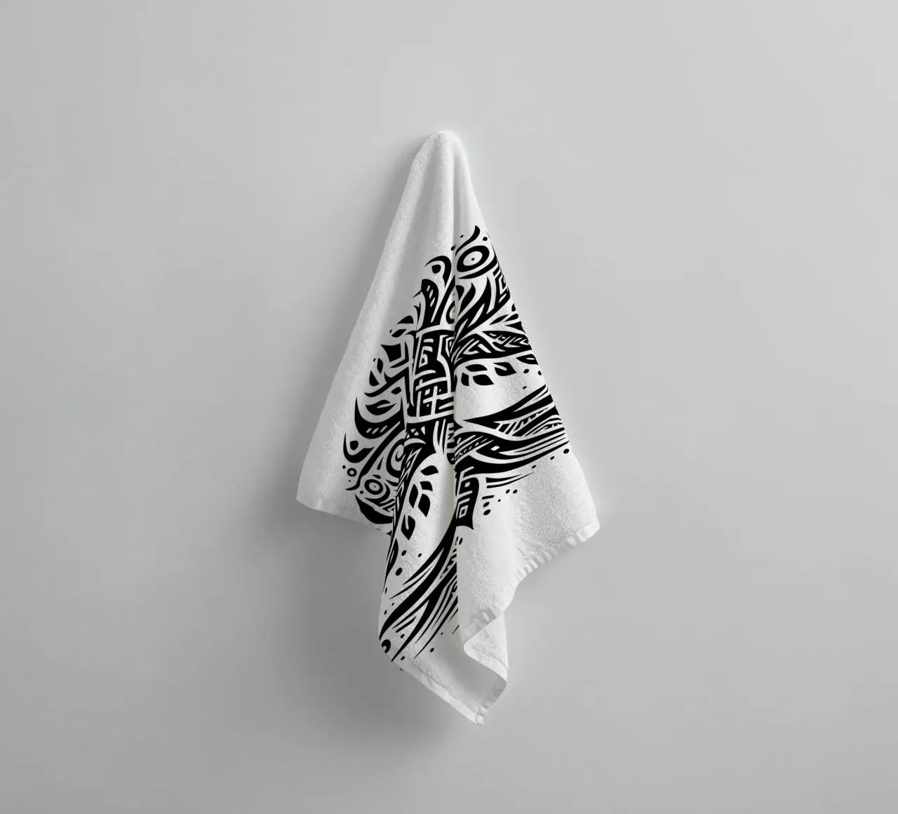 Albero della vita in bianco e nero asciugamano da bagno da Spiritual Touch
