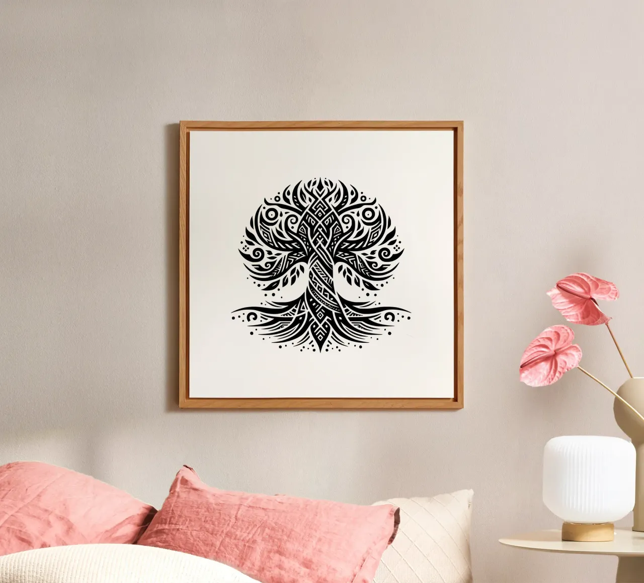 Albero della vita in bianco e nero alluminio dibond da Spiritual Touch