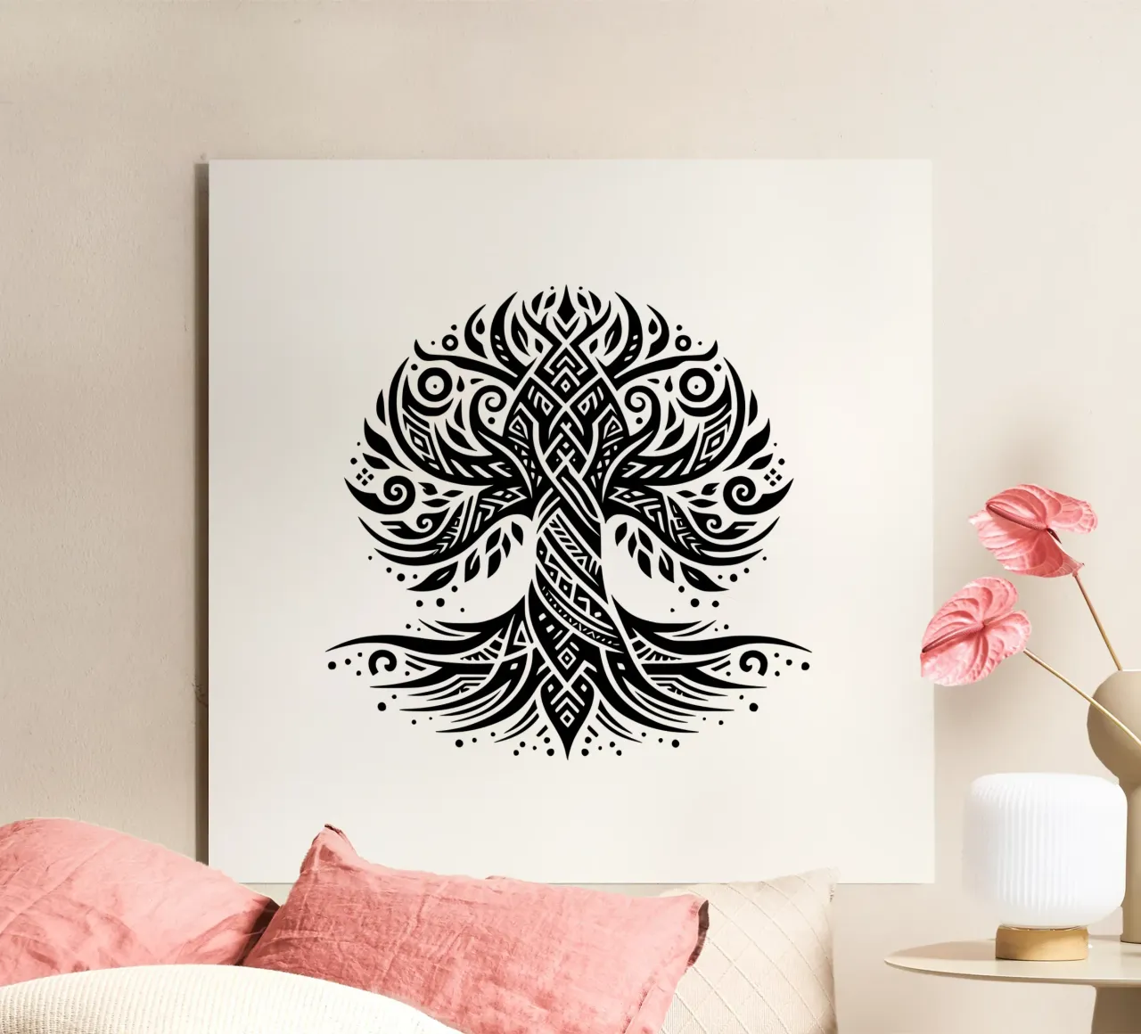 Albero della vita in bianco e nero alluminio dibond da Spiritual Touch